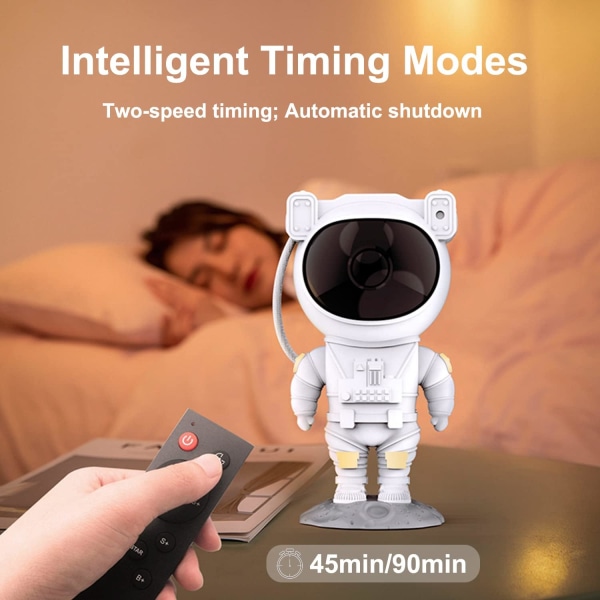 Astronaut Star Sky projektionslampe, med timer, natlys