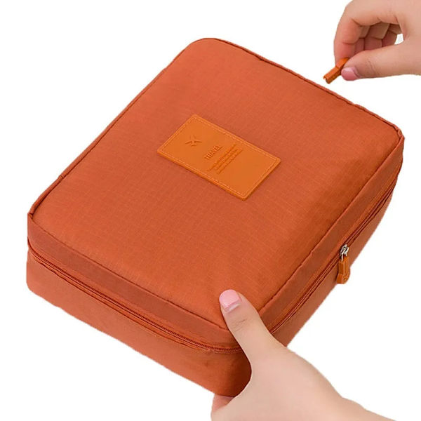 Hög kapacitet utomhus flickasminkväska Orange