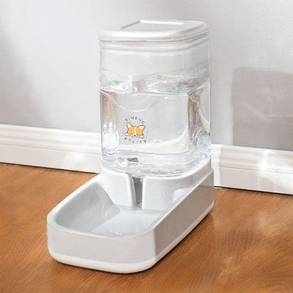 Automatisk hunde- og katte Gravity mad- og vanddispenser sæt, 3,8l gray