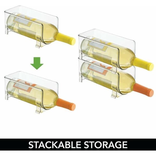 flaskestativ sett med 2 – stablebart flaskestativ i plast for flasker