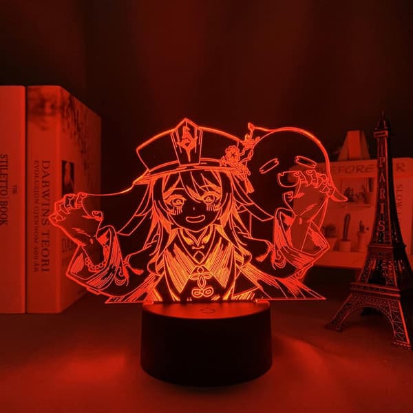 3D Led Natlampe Genshin Impact Akryl Led Lampe Spil