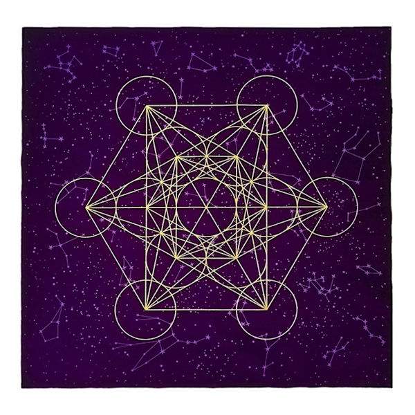 Metatrone's Cub Crystal Grid Altare Tarotduk Duk Sammet Astrologi Tarot Spådomskort Bordsduk Gobeläng 50*50cm