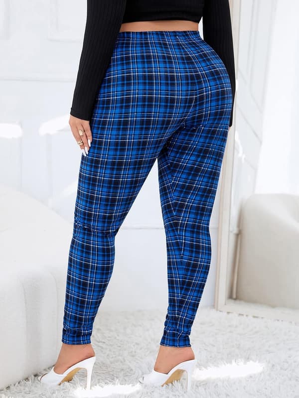 Dam Plus ize Rutiga Leggings med hög midja kinny Byxor S