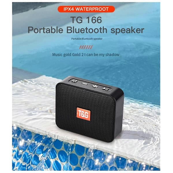 166 Mini Bärbar Trådlös Bluetooth-högtalare, Multifunktionell Bärbar Minihögtalare Stöder USB TF-kort FM-radio Svart