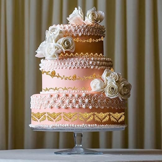 Barokk Utskjært Kakeform Blomst Blonder Retro Preget Fondant Silikon