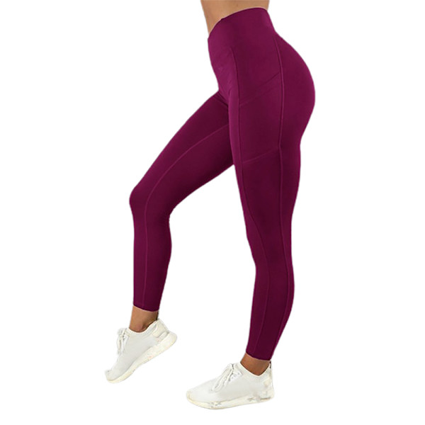 Kvinder Yoga Bukser Høj Talje Trænings Leggings Gym Træningstights red XL