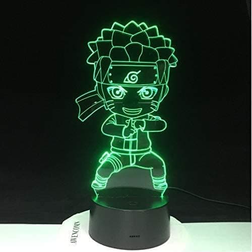 Naruto Kakashi Uchiha Sasuke 3D Illusjon Nattlampe Sm