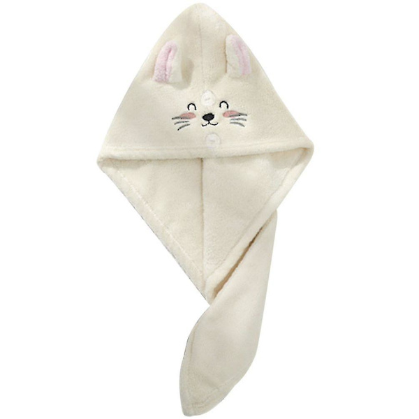 Ny badhandduk Hooded Cat Design Supermjuk torrt hår Cap för pojke flicka huvudduk