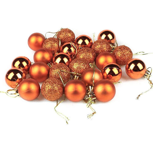 24 st julbollsprydnader Flerfärgade julgransdekorationskulor för julbröllopsdekoration, med hängande hål och kort linje, diame