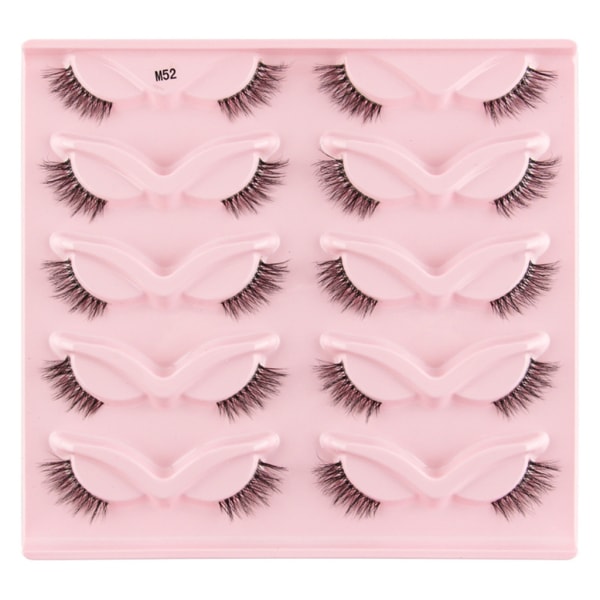 Halvfransar Naturligt utseende Wispy at-Eye Ögonfransar 3D lösögonfransar Fluffy-Soft 10 Par Faux Mink Fake Lashes Sets C