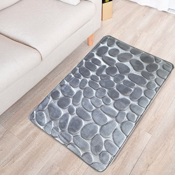 One Piece Grå Flanell Gulvmatte Hjem 40×60cm Absorberende Sklisikker