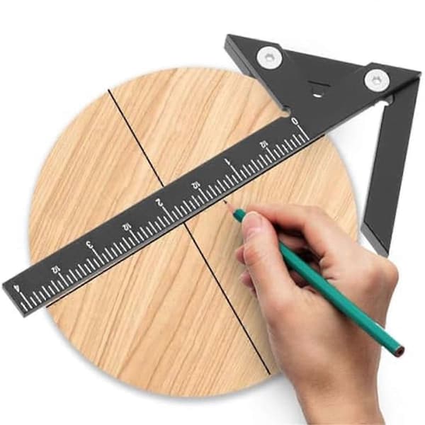 Imperial Circle Center Positionering, 45/90 Graders Positioneringslineal, Retvinklet Positionering, Positionering
