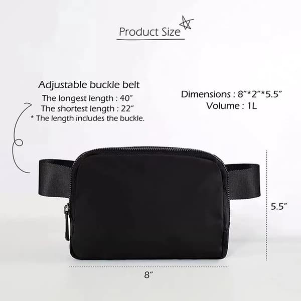 Fanny Bältesväska Midjepaket Crossbody-väskor Bumbag för löpning black