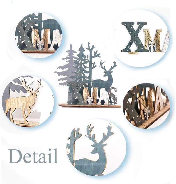Jul tre bokstaver Xmas dekorasjon display objekt Mini