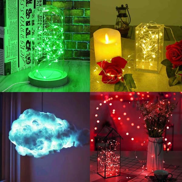 8 Pakke 2,2 m 20 LED batteridrevne Fairy Lights Mini Kobber