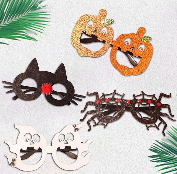 2pack Halloween dekorationsglasögon Creative Ghost Pumpkin Spider Glasögon Atmosfär Layout ekorationsglasögon D