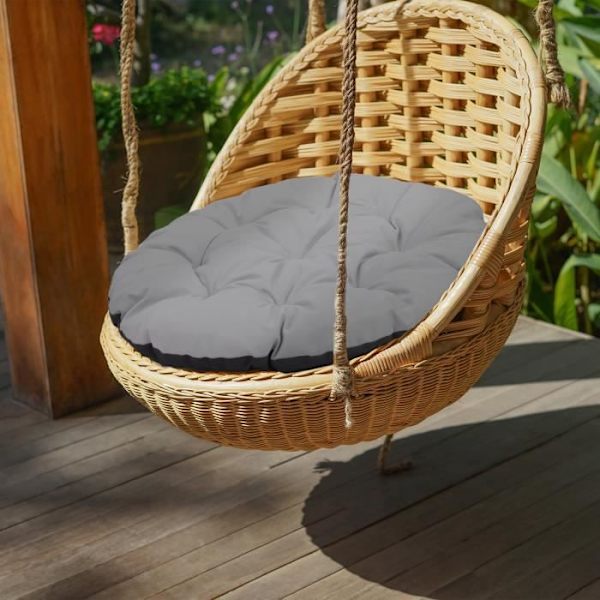 Papasan stolsdyna utomhus sittdyna 60 cm - hängande trädgårdsstolsdynor i rotting Mörkgrå