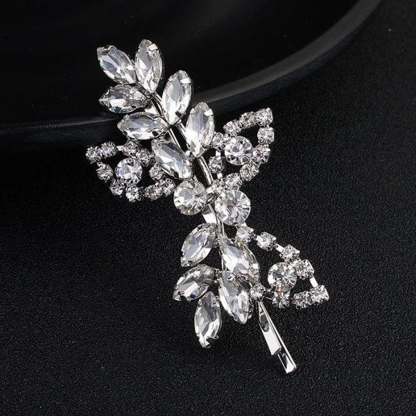 Rhinestone Brudhårklämmor Blad Bröllop Hårnålsbrud