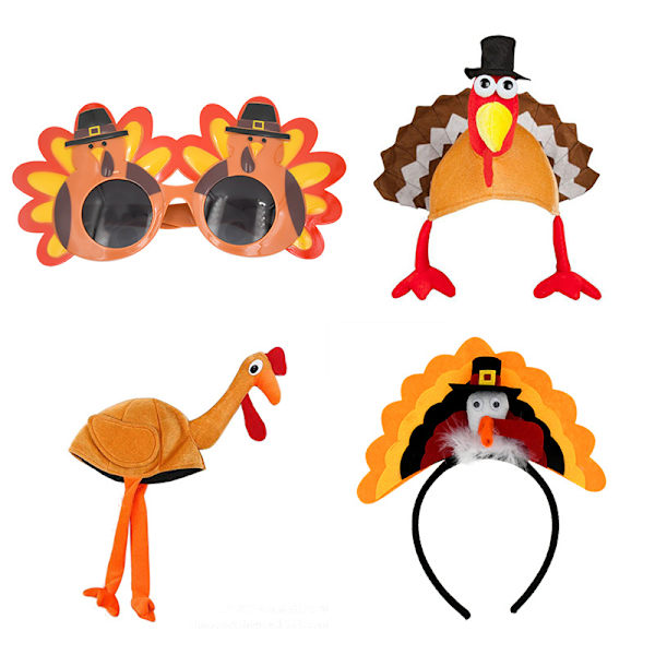 Thanksgiving Party Dans Turkiet Hatt, Turkiet Glasögon Turkiet olorful Colorful C