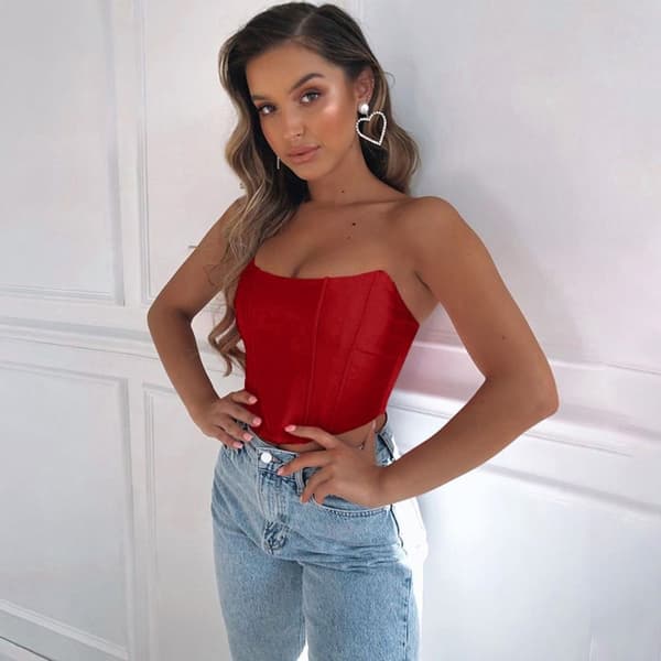 Hihaton Off Shoulder -korsettitoppi PINKKI pink S