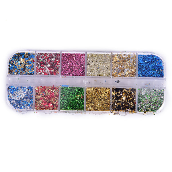 8g Nail Art Glitters Snowflake Paljetter Rainbow Laser Nail CBH