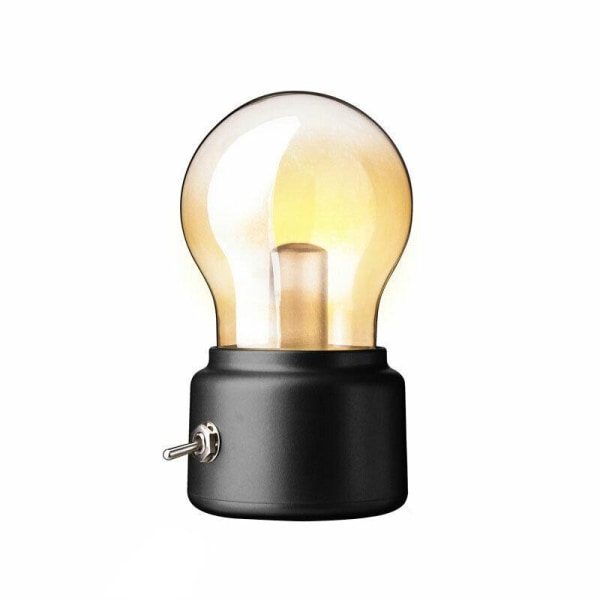 LED-lampa Retro Nattljus Batteri Armatur Bordslampa black