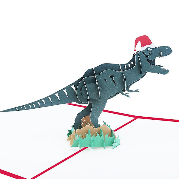 Dinosaurus Pop Up -syntymäpäiväkortti, käsintehty onnittelukortti lasten syntymäpäivälahjaksi (joulupipo)