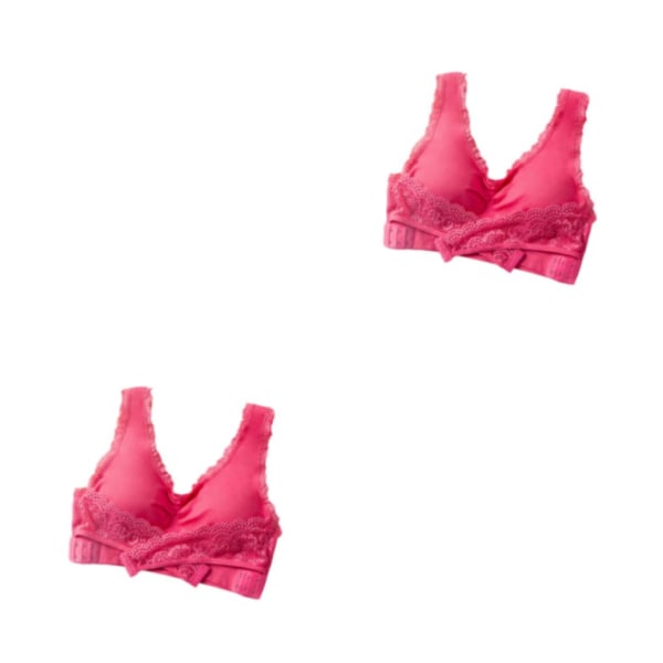 1/2/3/5 polyester mjuk och andas bralette för kvinnor - Watermelon Red S,1 2PCS