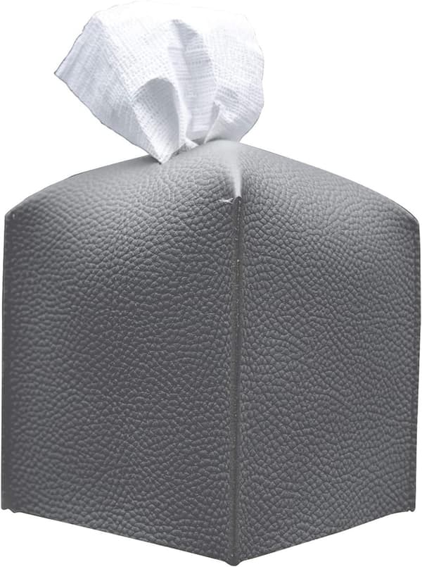 Lær Tissue Box Moderne Sofistikert Kunstlær Kvadratisk Tissue Box Dekorativ Organizer Svart
