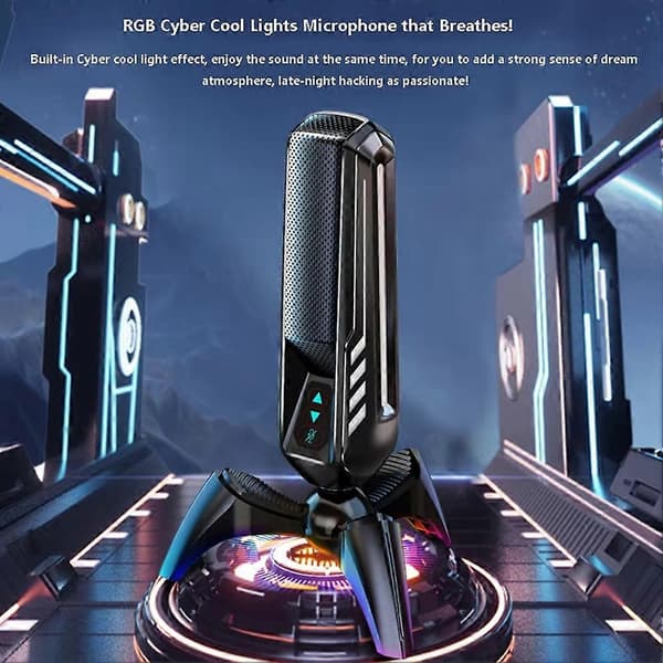 NY HK4 RGB Gamingmikrofon Profesjonell Live Streaming Kondensator Stasjonær USB Støyreduserende Podcastmikrofon