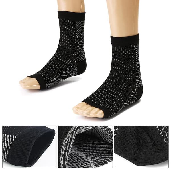 2 par kompressionsstrumpor/ankelbandage för effektiv kompre black L/XL