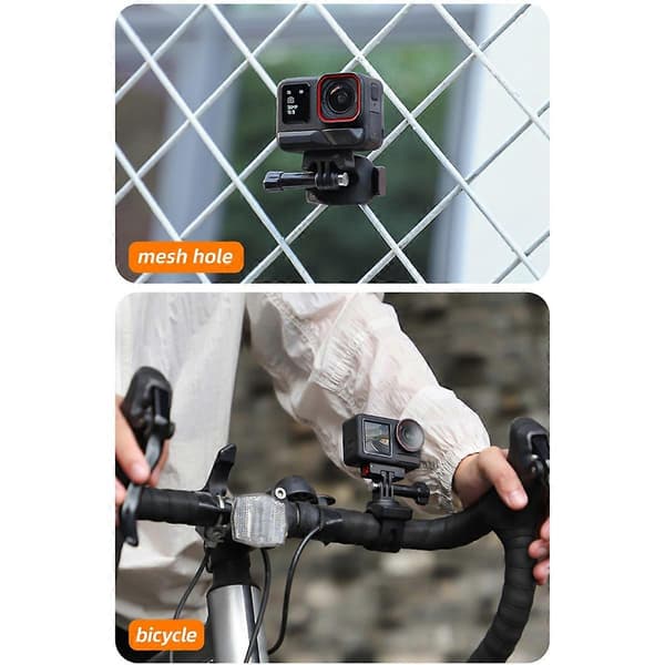 Actionkamerafæste Justerbar Mini Fleksibel Beslag til Action 5 Pro 13 Go 3S Tilbehør Sort