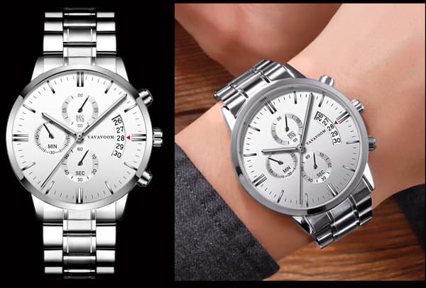 Quartzklocka herrklocka kronograf vattentät analog armbandsur för män