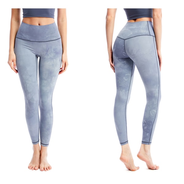 Dame Tie Dye Leggings med Høj Talje Mavekontrol Træningstrænings Leggings Yogabukser til Kvinder（JK93）XL