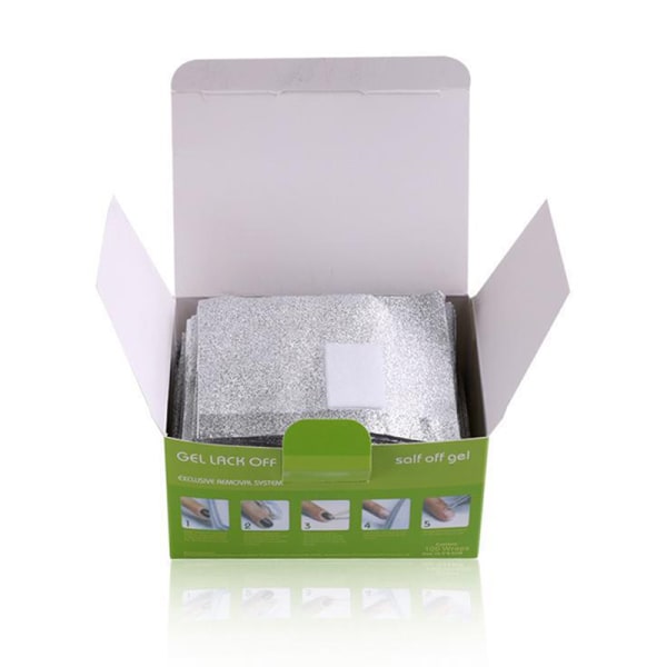 100st/låda Nagelfolie Gel Wraps Polish Remover