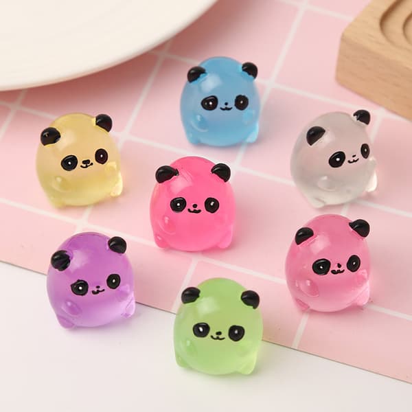 7 stk - Nattglødende søt liten panda