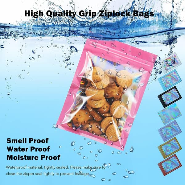 14*20 cm luktsikre grip-ziplock-poser 100 stk laserfoliepose