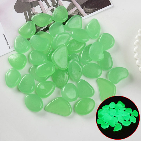 Glow in The Dark Rocks Glödande akvarium Pebbles Garden Aquarium Stones 200ST Green