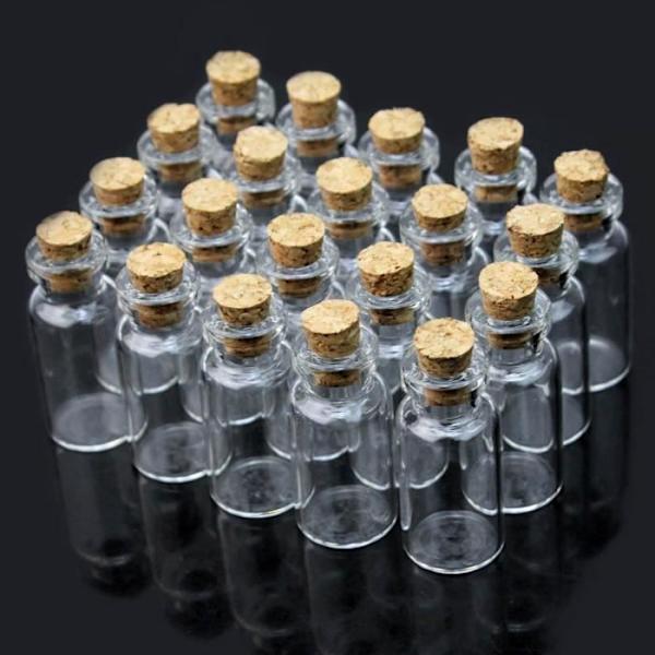 20x Mini lasipullot Pullot Pullot Helmet Korut Lasipullo Säilytys