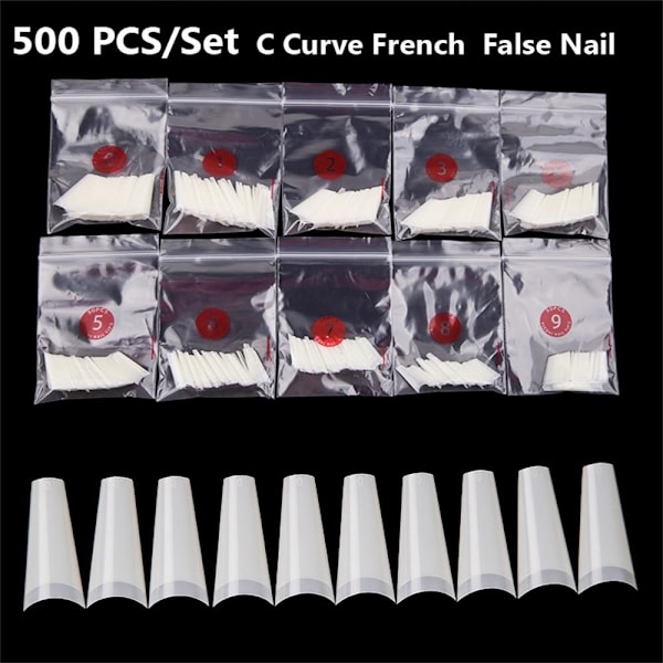 False Nails C Curve Neglekunst Tips NATURLIG