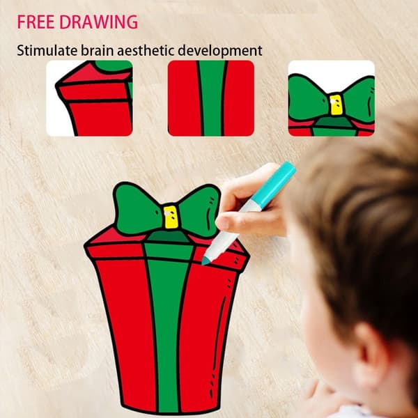 12 st Magic Color Scratch Coloring Cards Julhängsmycke 12Pcs