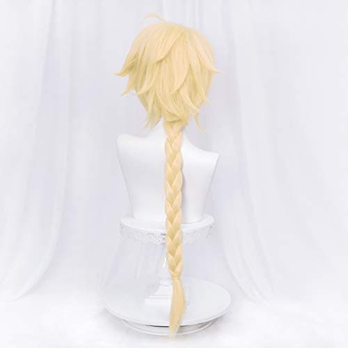 Golden Braid Cosplay Peruk för Game Genshin Impact