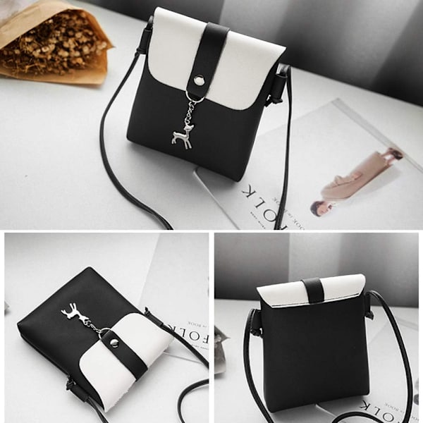 Mini Crossbody-väska för tjej med hänge, PU-läder Crossbody-väska med rem Mobilväska Axelväskor för barn NO:2