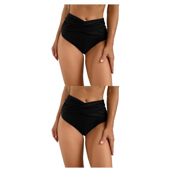 1/2/3 Dame badebukser Pool Party Dame badetøj Snorkling Black M 2PCS