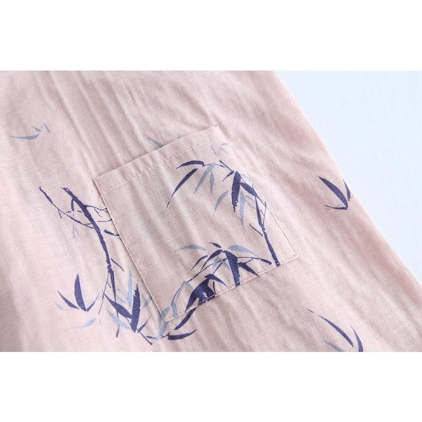 Japansk Kimono Nattlinne Morgonrock - Traditionell stil 100 % Bomull Vår Sommar Husklänning Basturock Lätt Tunna Nattkläder för Kvinnor Män