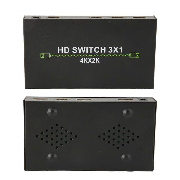 HD Multimedia Interface Switch 3 in 1 ut 4K Stöd 3D Video Switcher Selector för Set Top Box Laptop TV 100?240V US Plug