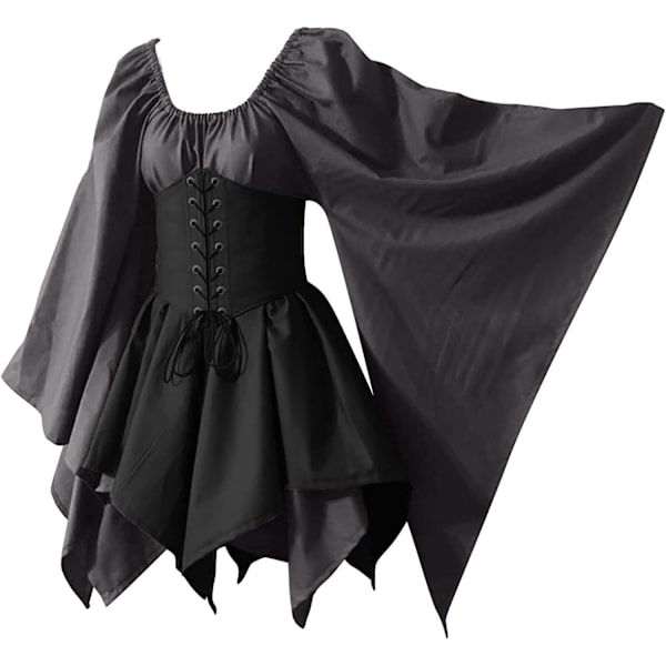 Kvinnor kort korsettklänning Halloween medeltida renässans kostym Bell