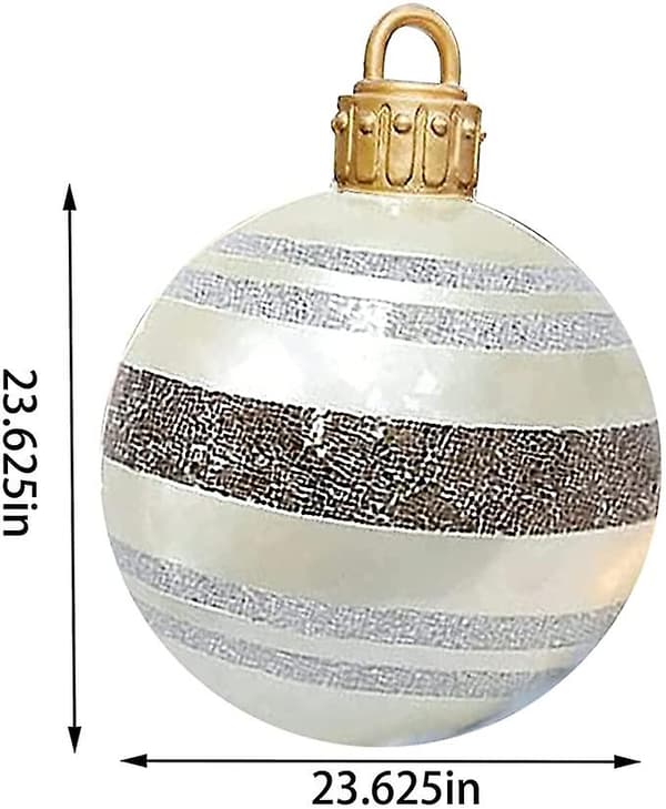 Julkulor Dekorationer För Hem Utomhus Uppblåsbara Leksaker Silver stripes