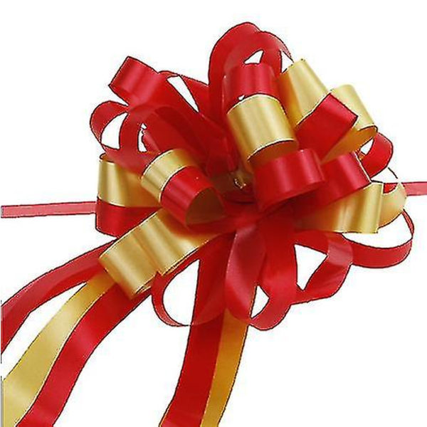 10 julebåndsindpakkede gavepynt Red-Gold
