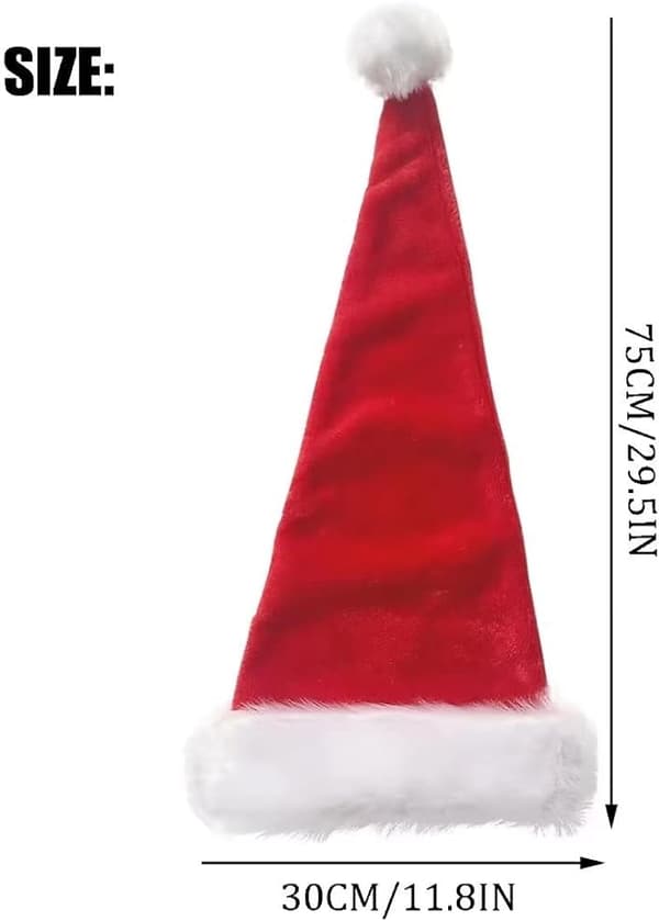 Black Hat - Adults Deluxe Black And White Xmas Christmas Hat Pack 2 st